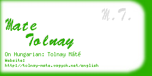 mate tolnay business card