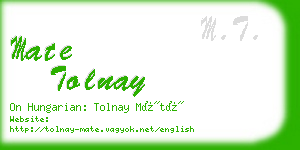 mate tolnay business card